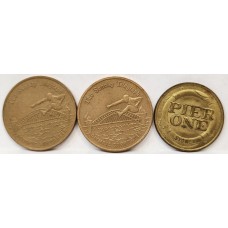 AUSTRALIA . THREE 3 TOKENS . PIER ONE and TELEGRAPH OLYMPIC SUPPORTERS